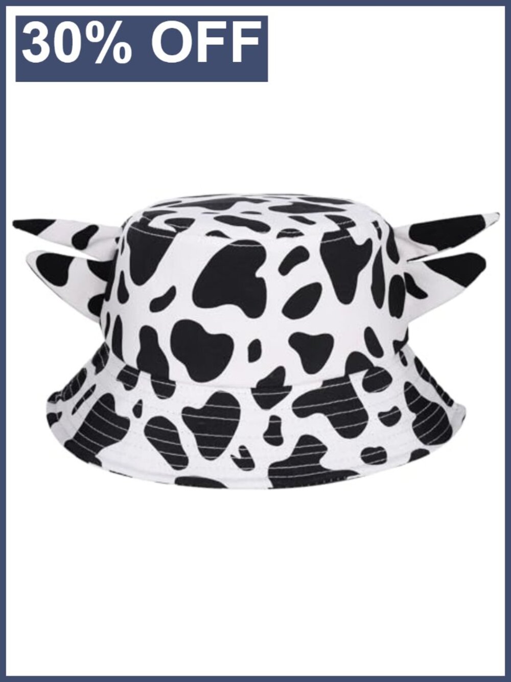 Cow Print Bucket Hat Polyester Foldable Unisex Sun Hat Fishing Beach